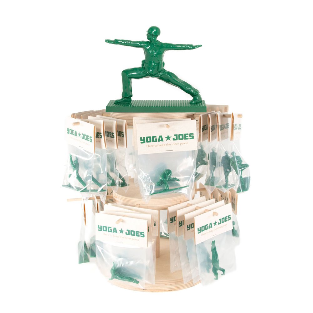 POP Yoga Joes Wood Spinner + Statue